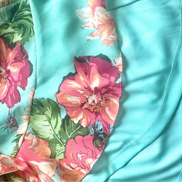 NWT LONDON TIMES Floral Ruffle Faux Wrap Dress 12P - Picture 10 of 11